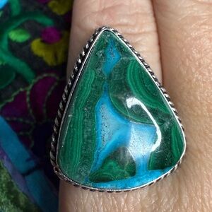 Chrysocolla Malachite ring 9.5
